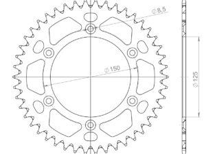 Supersprox Alumiini takaratas RAL-990:46 Hopea