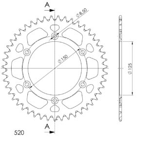 Supersprox Alumiini takaratas RAL-990:47 Kulta