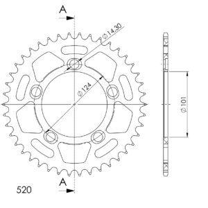 Supersprox Alumiini takaratas RAL-991:42 Oranssi