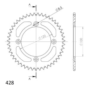 Supersprox Alumiini takaratas RAL-998:47 Kulta
