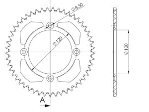 Supersprox Alumiini takaratas RAL-998:48 Kulta