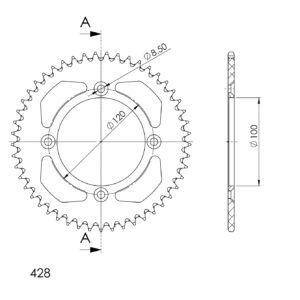Supersprox Alumiini takaratas RAL-998:49 Kulta