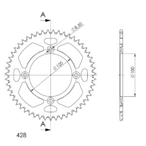 Supersprox Alumiini takaratas RAL-998:51 Kulta