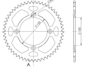 Supersprox Alumiini takaratas RAL-998:52 Kulta