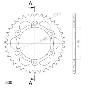 Supersprox Alumiini takaratas RAL-479:38 Musta