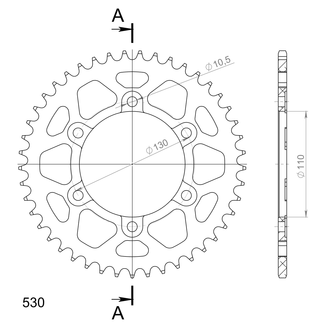 Supersprox Alumiini takaratas RAL-479:45 Musta