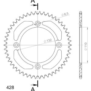 Supersprox Alumiini takaratas RAL-898:50 Hopea