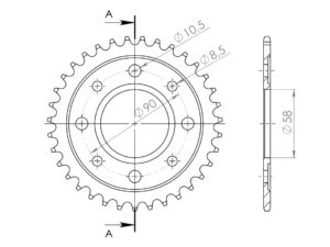 Supersprox / JT Teräs takaratas 212/214.35