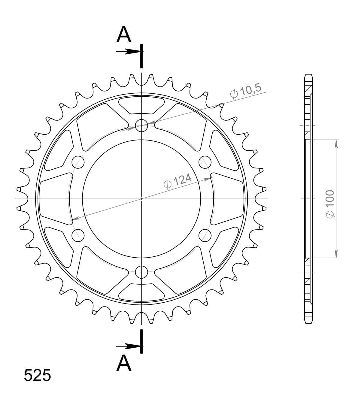 Supersprox Teräs takaratas RFE-745:42 Kulta