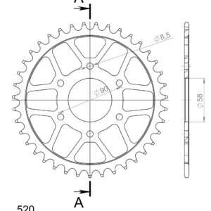 Supersprox Teräs takaratas  RFE-812:39 Hopea