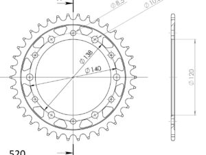 Supersprox / JT Teräs takaratas 1220/846-2.38