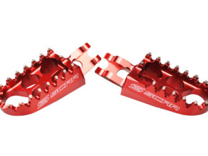 Scar Standard Footpegs - Kawasaki/Honda Red color