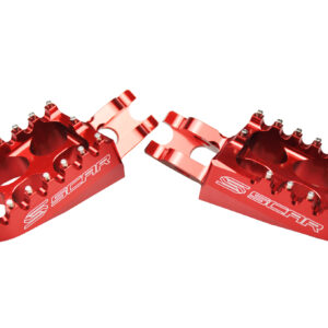 Scar Standard Footpegs - Kawasaki/Honda Red color