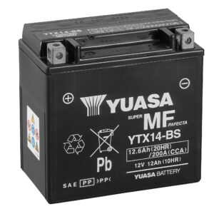 Yuasa akku, YTX14-BS (cp) Happopatruuna mukana (4)