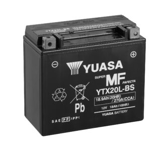 Yuasa akku, YTX20L-BS (cp) Happopatruuna mukana (3)